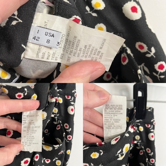 VINTAGE 80s MOSCHINO Floral Print Spell Out Pants - Picture 15 of 15